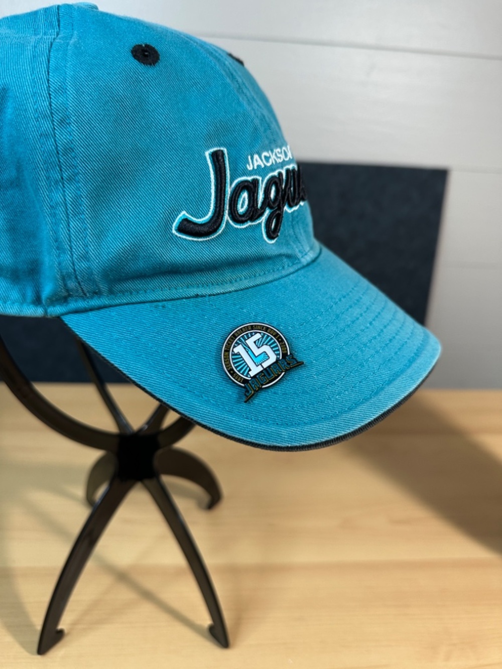 2009 Reebok Jacksonville Jaguars 15th Season Logo Teal Blue Strapback Hat Cap - Picture 6 of 11